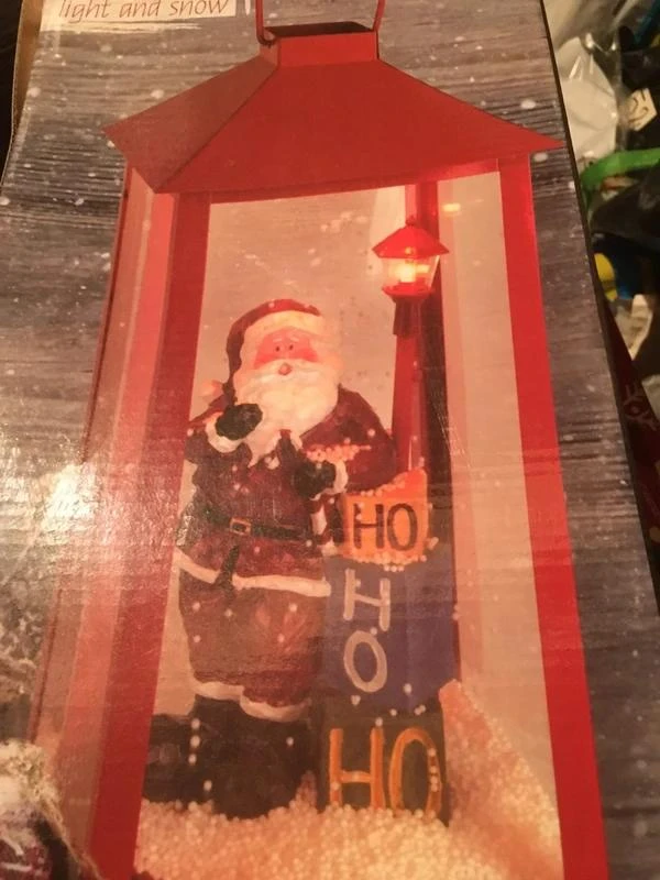 Lanterna de natal XXL Papai Noel: neve, sonora, luminosa - novo – photo 2